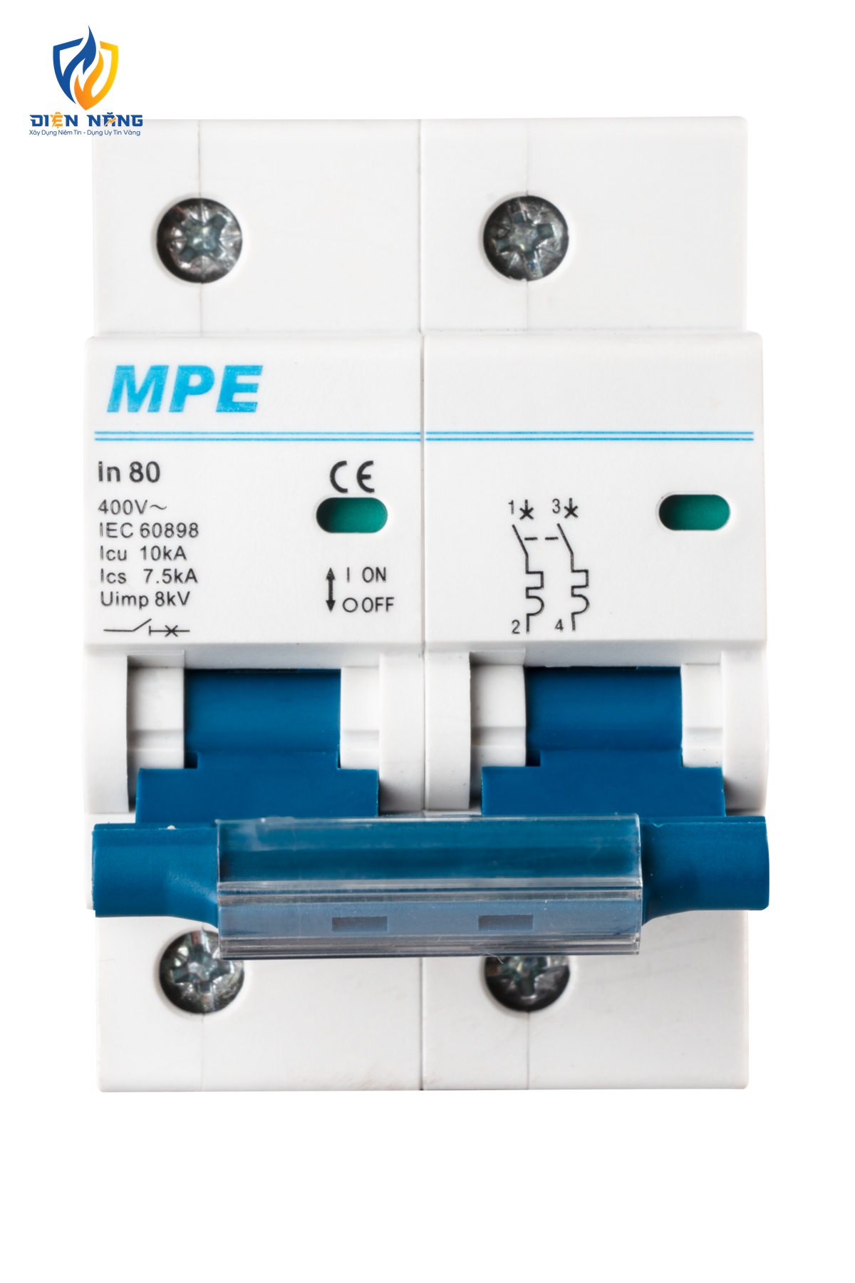 Cầu dao tự động MCB 2 cực, 80A, 10kA mã MP10-C280