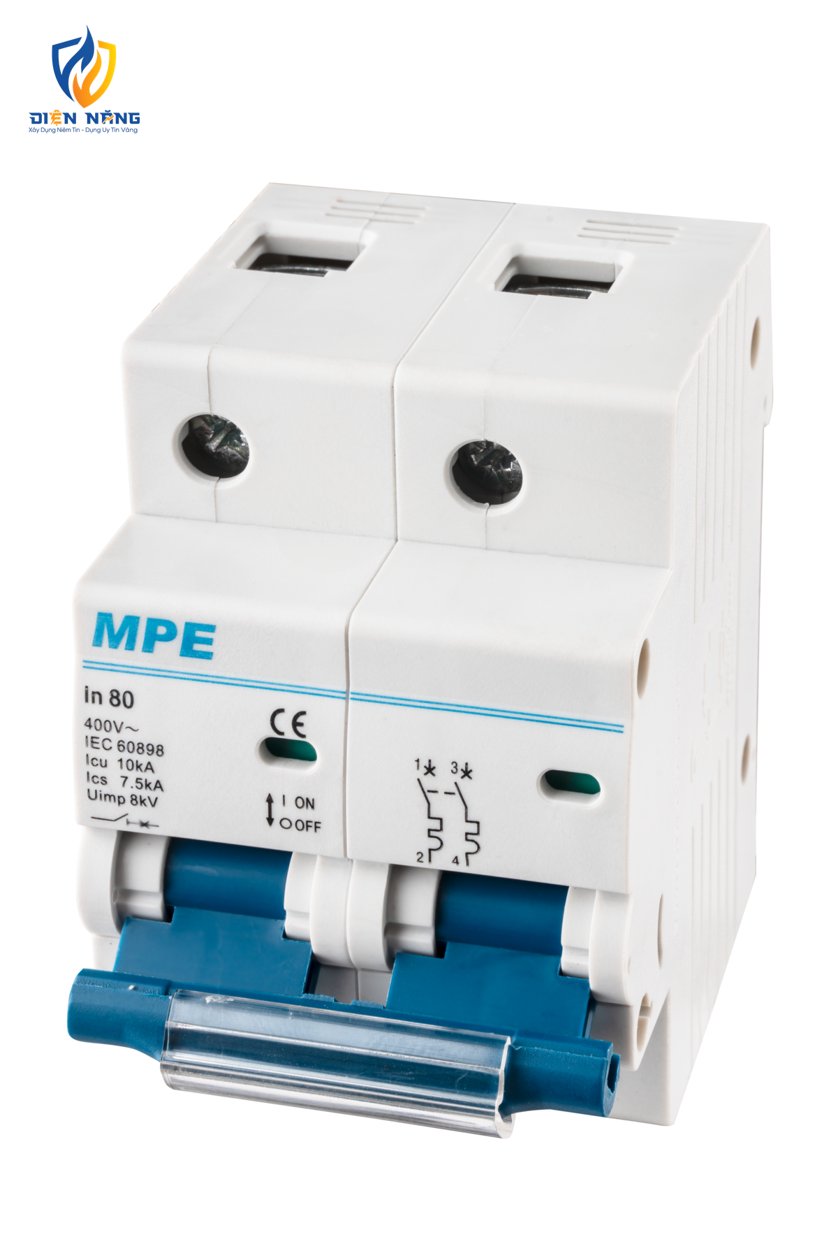 Cầu dao tự động MCB 2 cực, 80A, 10kA mã MP10-C280 - anh 2