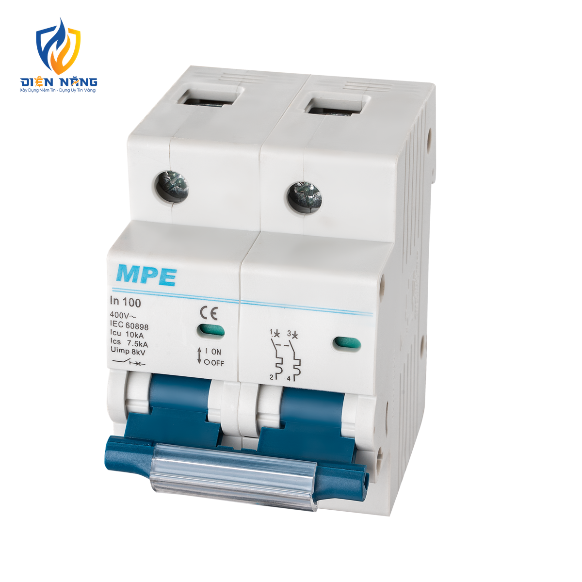 Cầu dao tự động MCB 2 cực, 100A, 10kA mã MP10-C2100 - anh 2