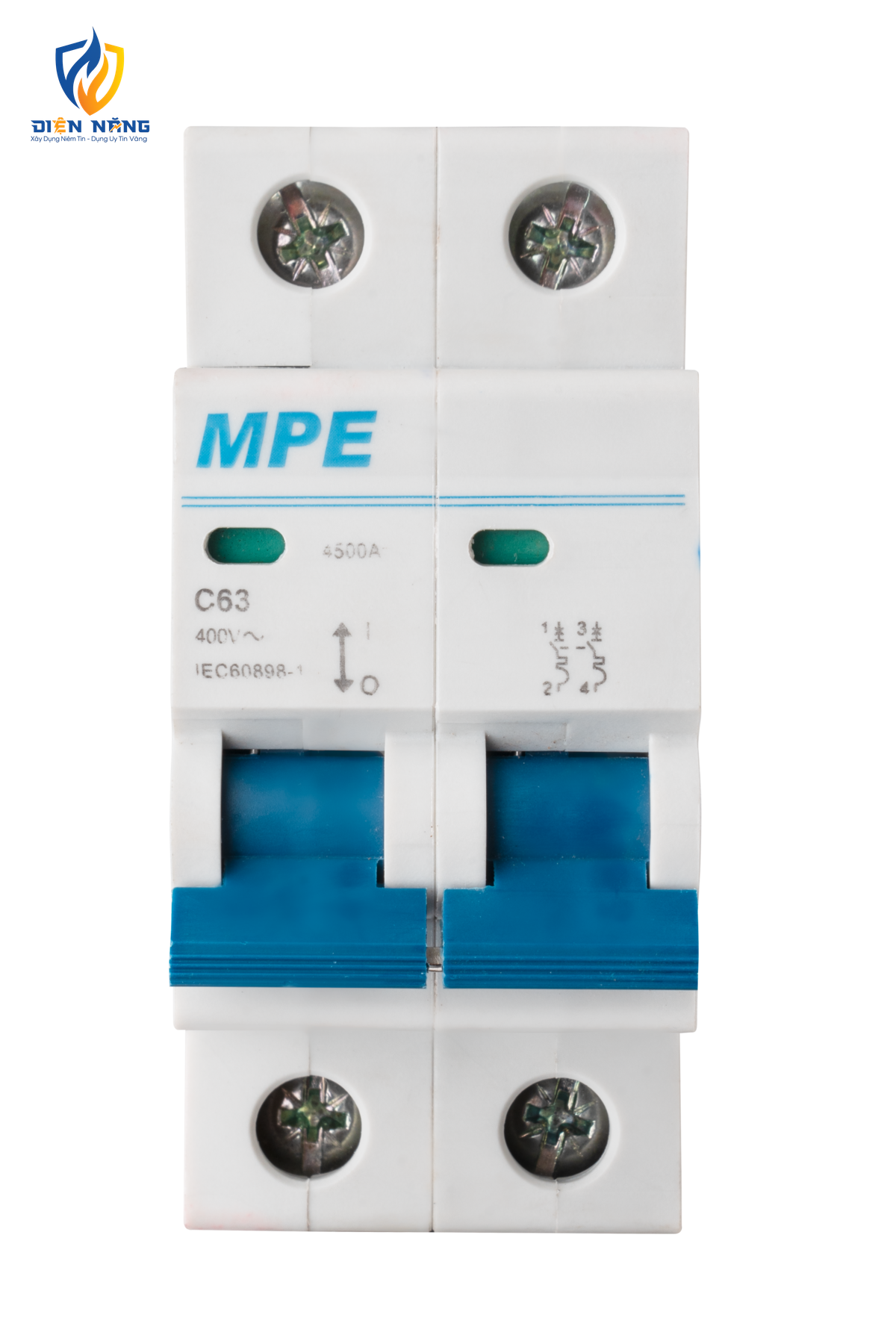 Cầu dao tự động MCB 2 cực, 63A, 4.5kA mã MP4-C263