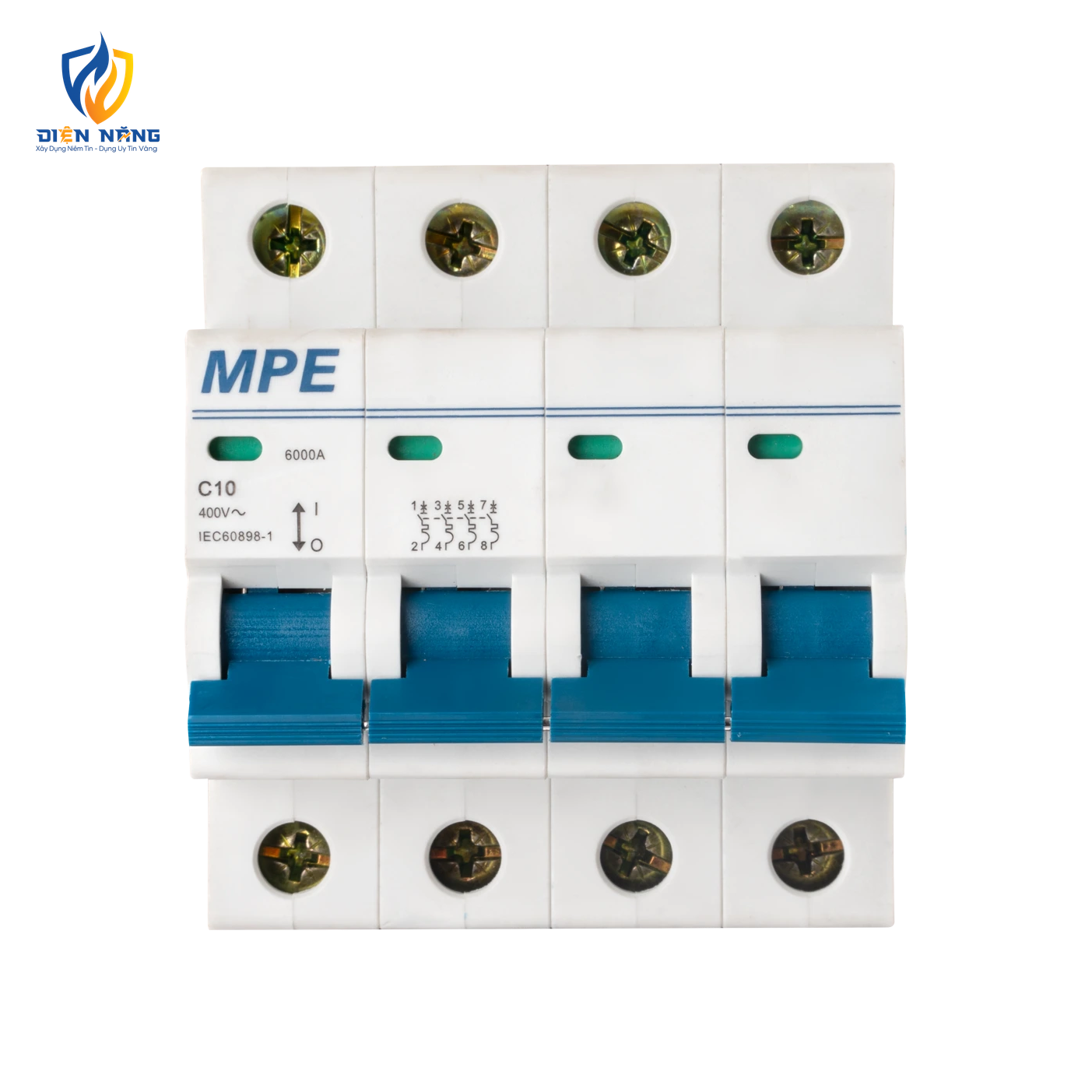 Cầu dao tự động MCB 4 cực, 10A, 6kA mã MP6-C410