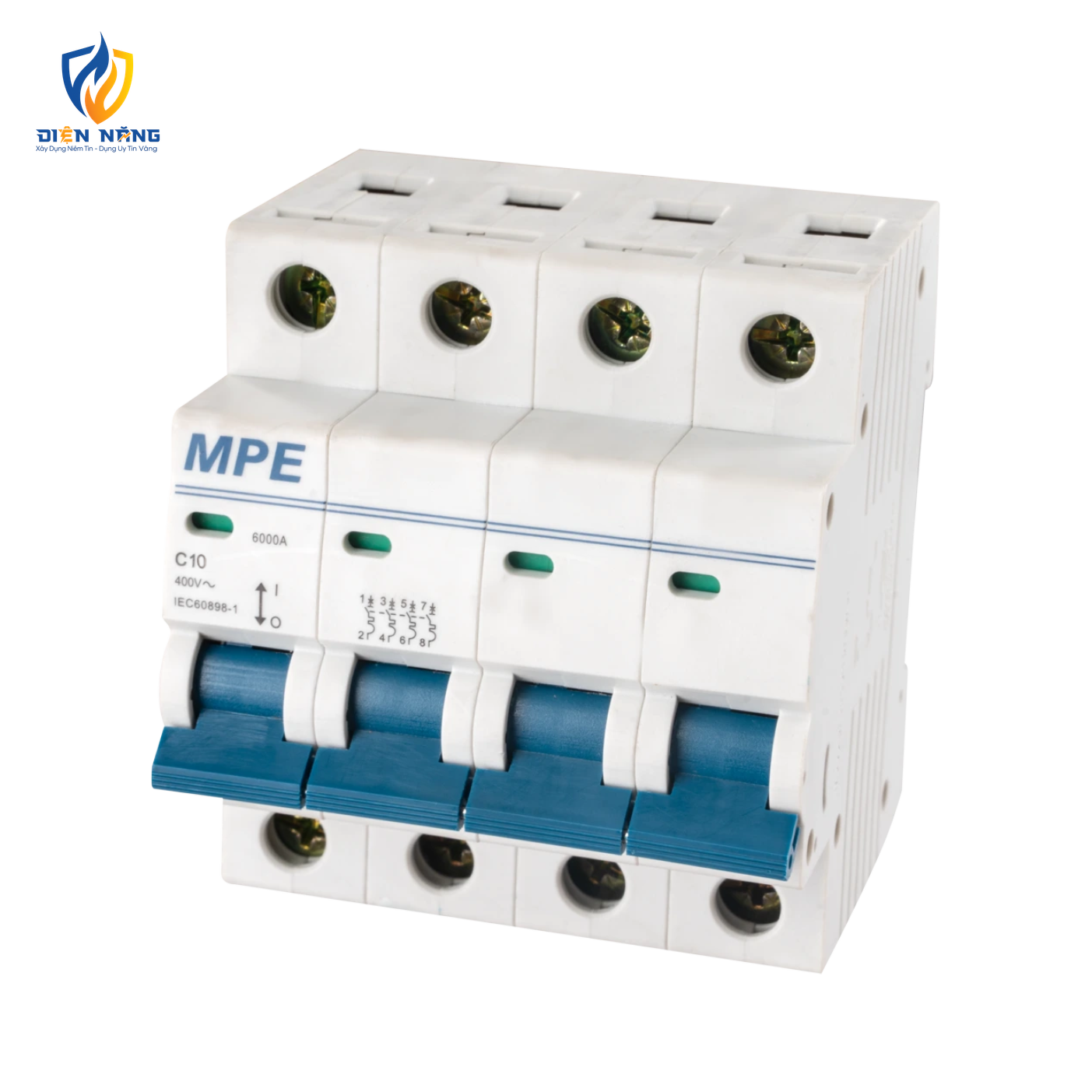 Cầu dao tự động MCB 4 cực, 10A, 6kA mã MP6-C410 - anh 2