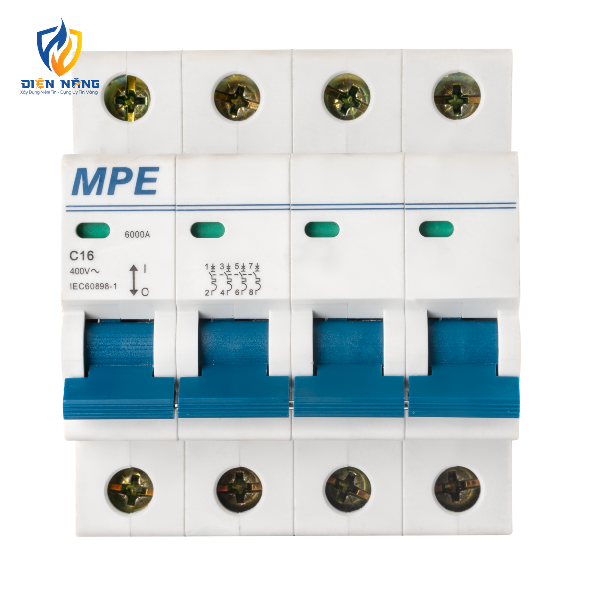 Cầu dao tự động MCB 4 cực, 16A, 6kA mã MP6-C416