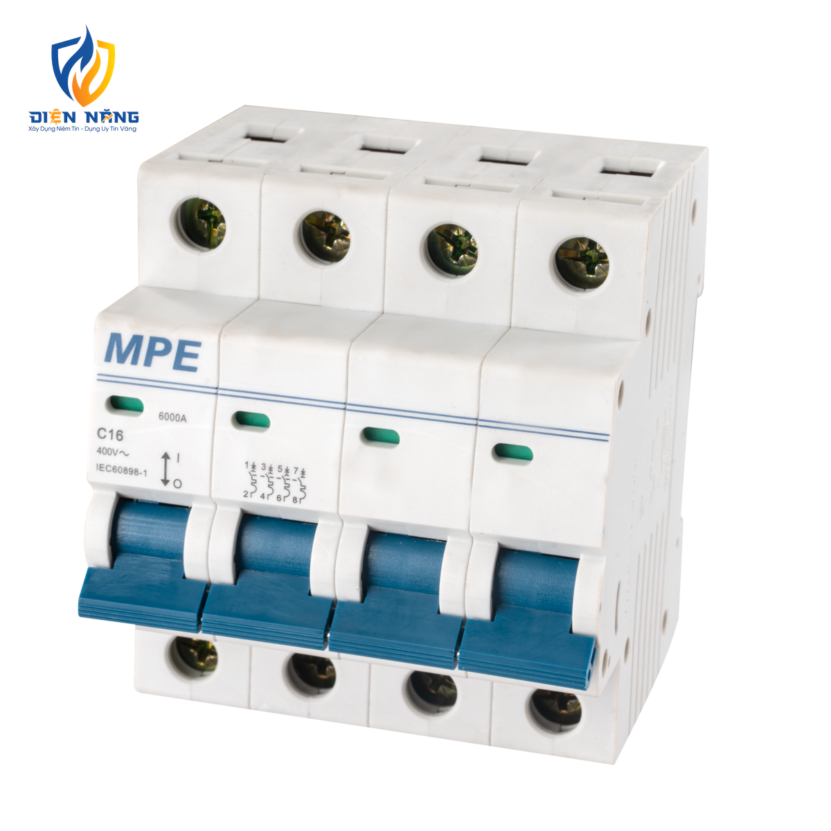 Cầu dao tự động MCB 4 cực, 16A, 6kA mã MP6-C416 - anh 2