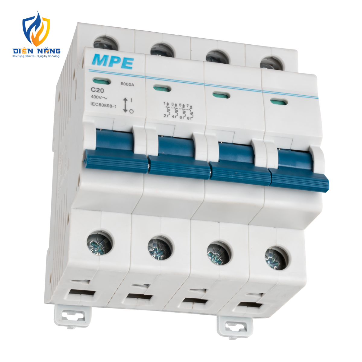 Cầu dao tự động MCB 4 cực, 20A, 6kA mã MP6-C420 - anh 3