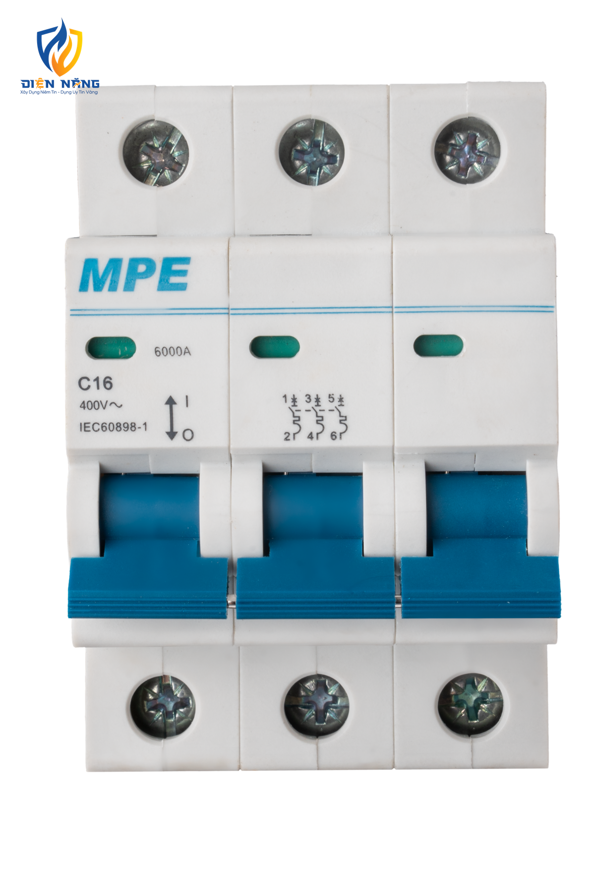 Cầu dao tự động MCB 3 cực, 16A, 6kA mã MP6-C316