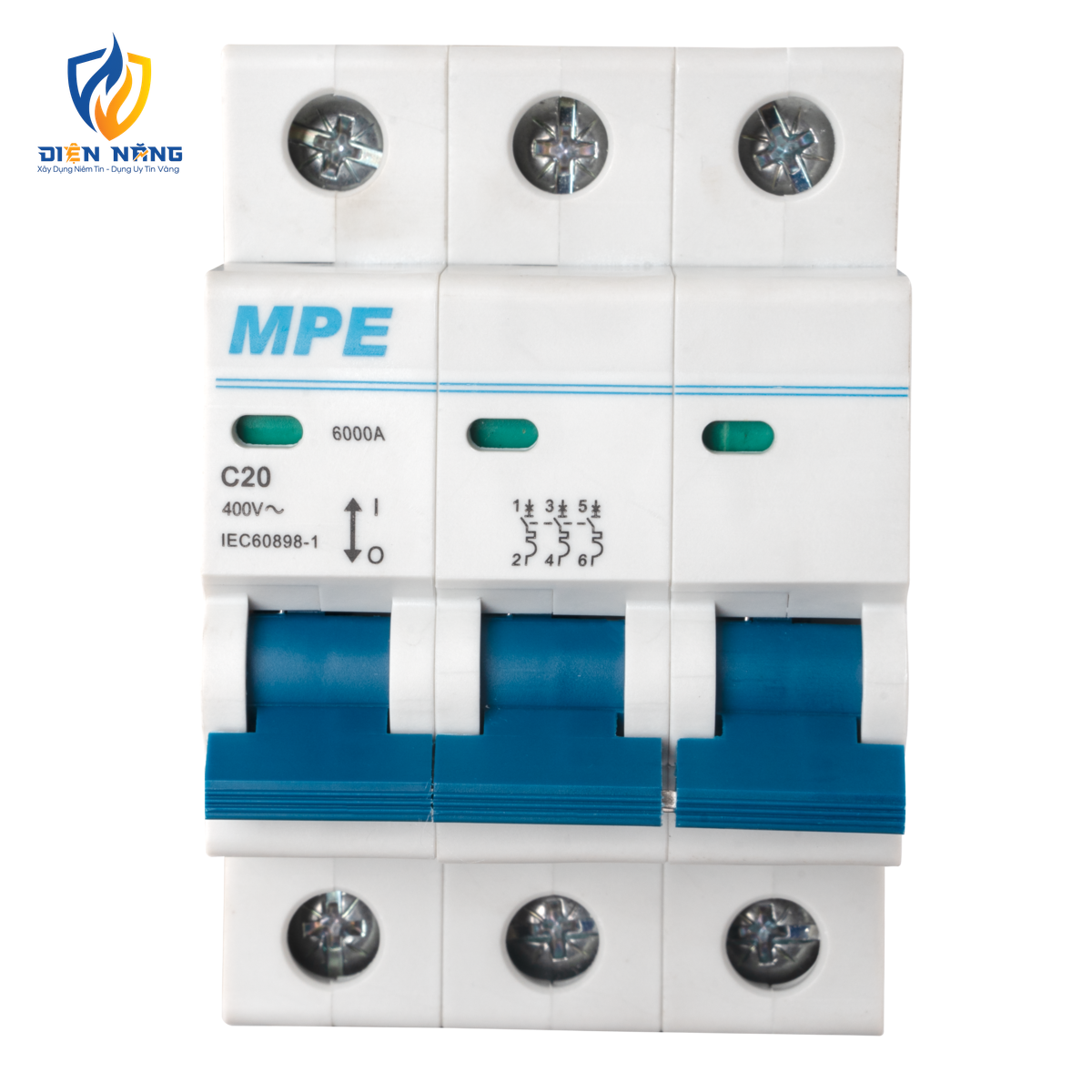 Cầu dao tự động MCB 3 cực, 20A, 6kA mã MP6-C320
