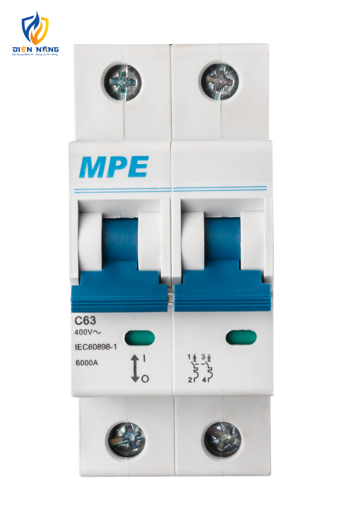 Cầu dao tự động MCB 2 cực, 63A, 6kA mã MP6-C263
