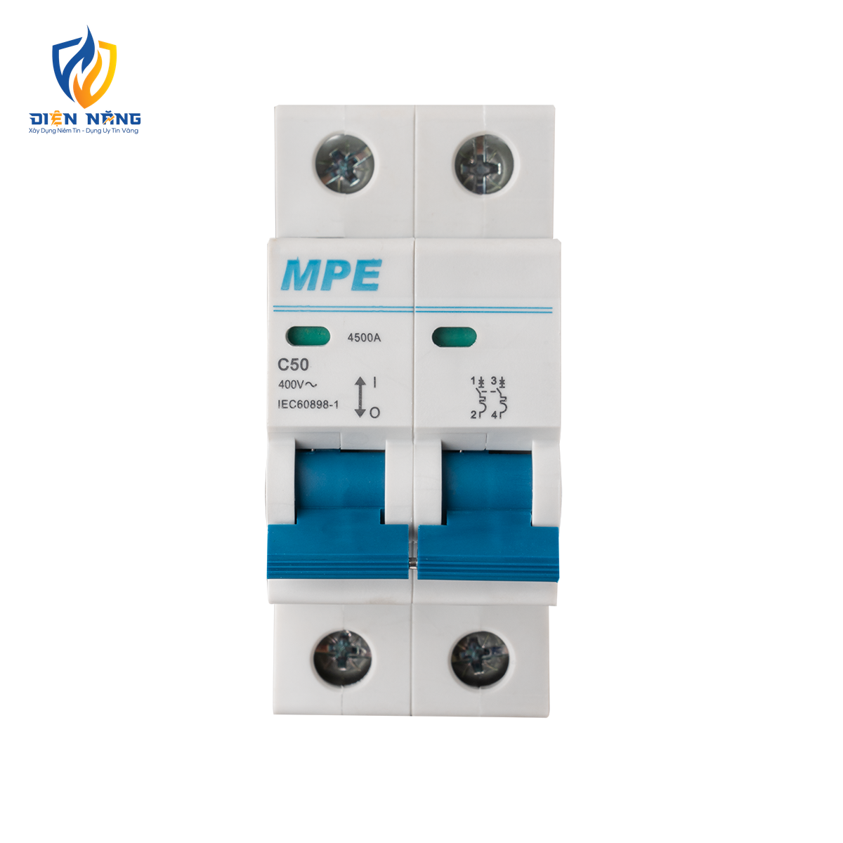 Cầu dao tự động MCB 2 cực, 50A, 4.5kA mã MP4-C250