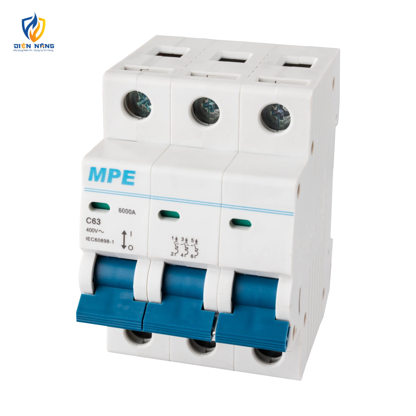 Cầu dao tự động MCB 3 cực, 63A, 6kA mã MP6-C363 - anh 2