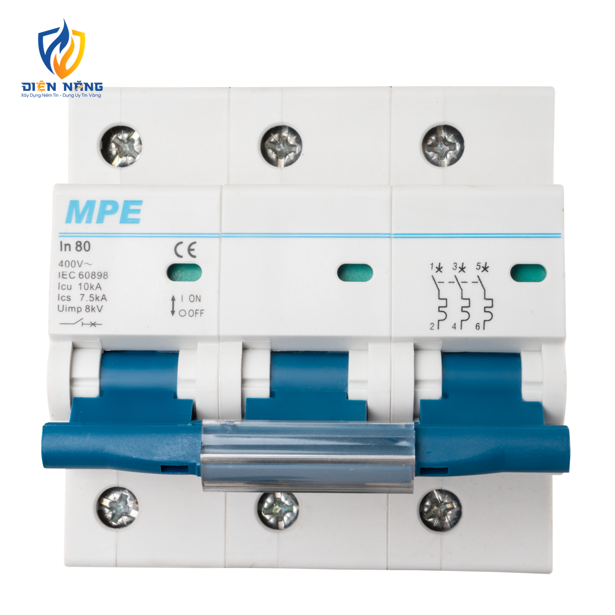 Cầu dao tự động MCB 3 cực, 80A, 10kA mã MP10-C380