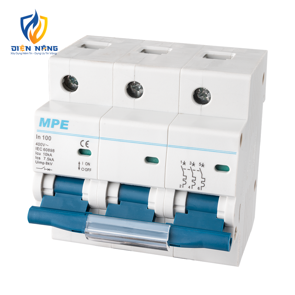 Cầu dao tự động MCB 3 cực, 100A, 10kA mã MP10-C3100 - anh 2
