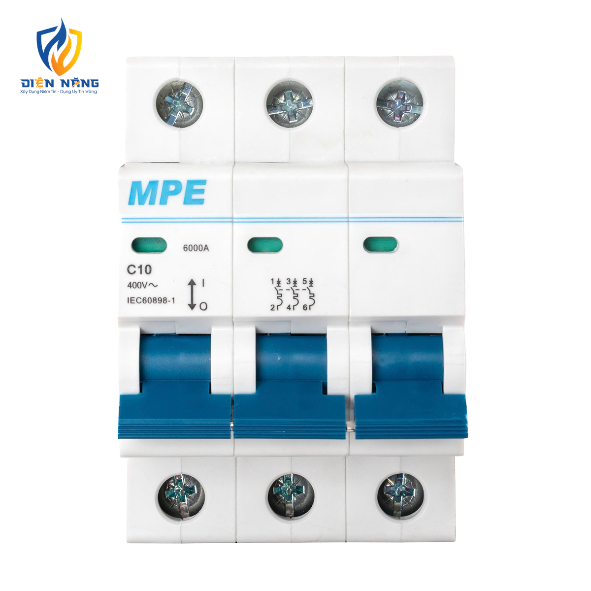 Cầu dao tự động MCB 3 cực, 10A, 6kA mã MP6-C310