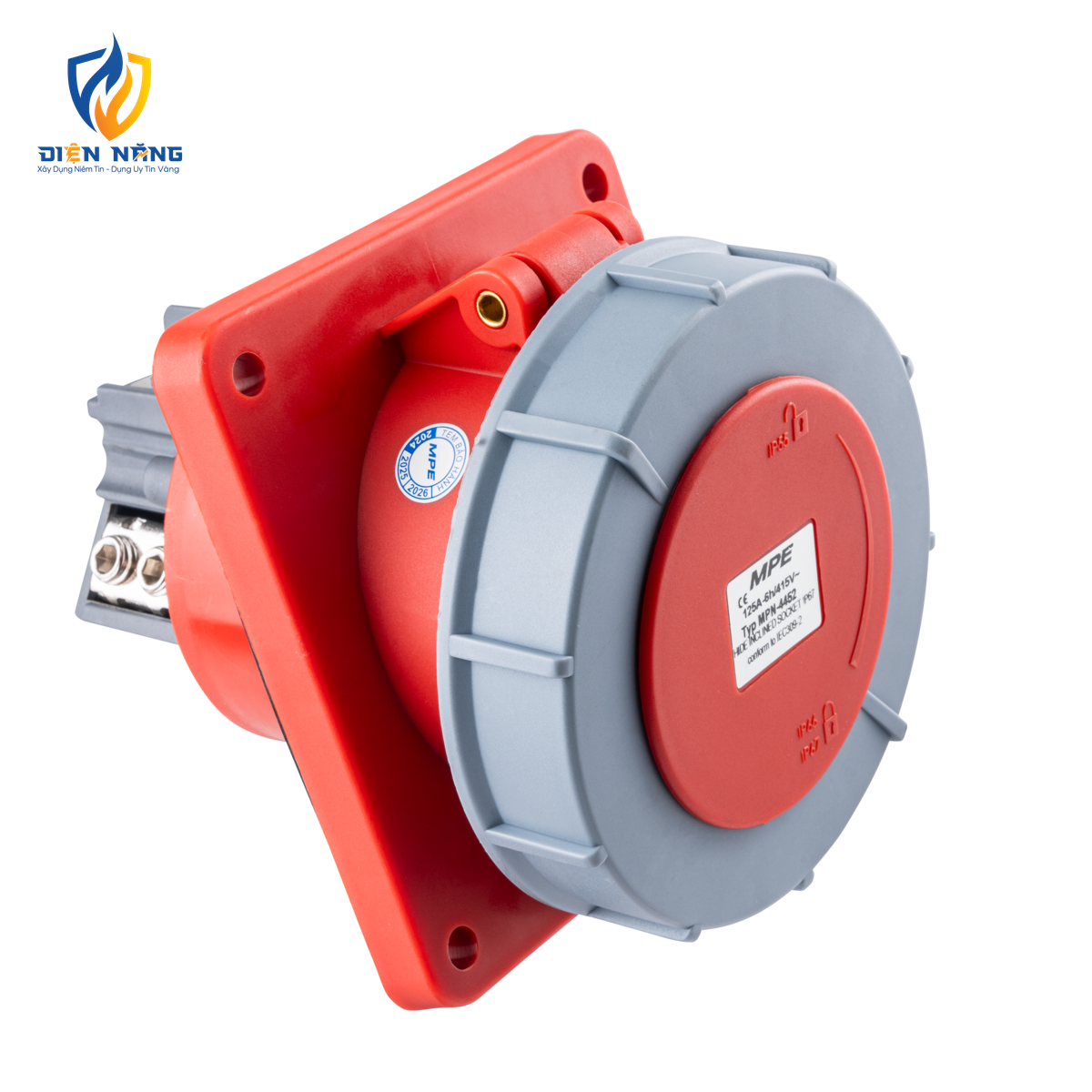 Ổ cắm loại cố định bắt trên bảng điện xéo 5 cực, 125A, IP67 mã MPN-4452 - anh 3