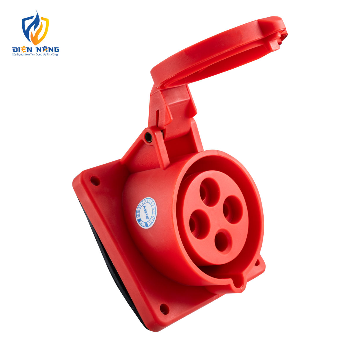 Ổ cắm loại cố định bắt trên bảng điện xéo 4 cực, 32A, IP44 mã MPN-424