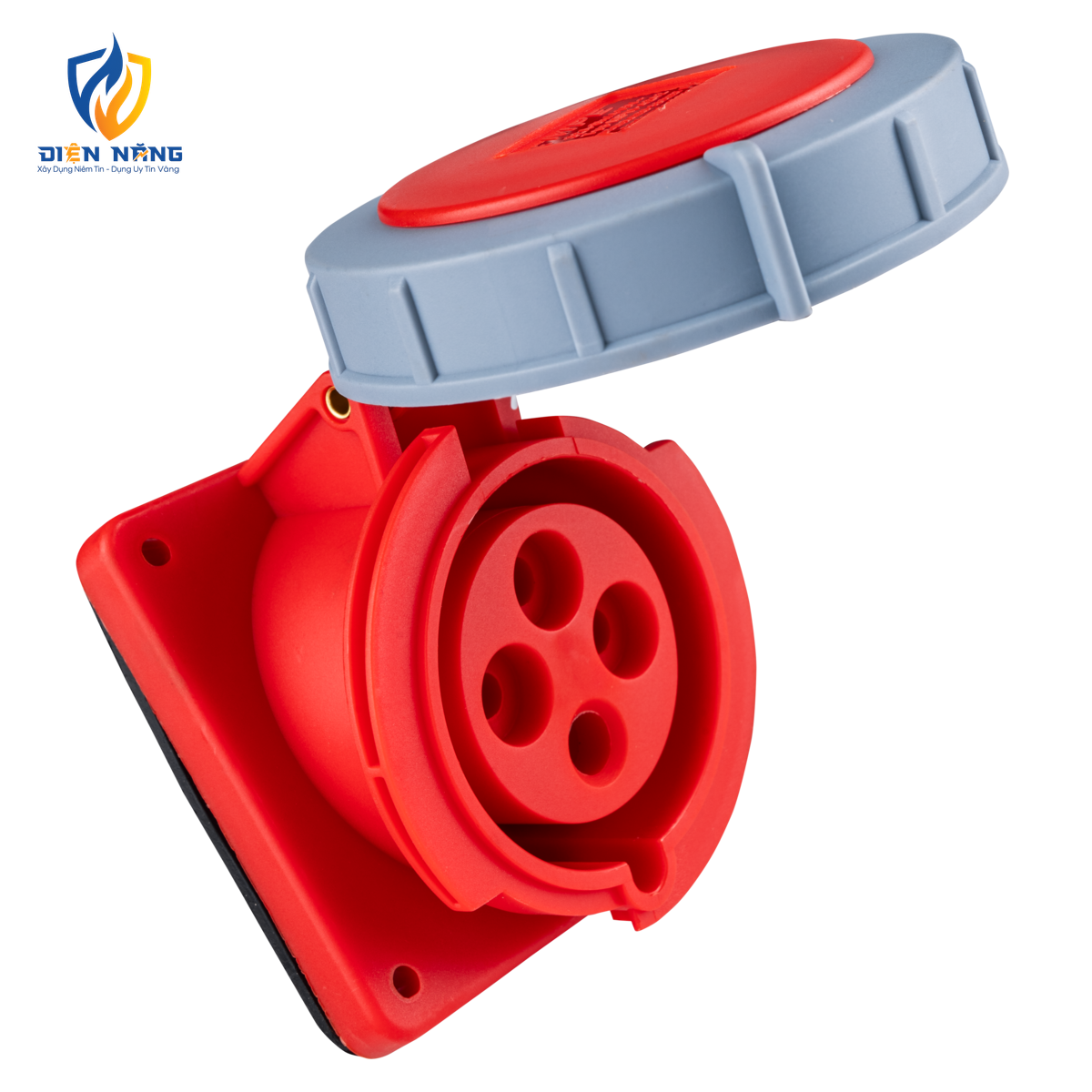 Ổ cắm loại cố định bắt trên bảng điện xéo 4 cực, 32A, IP67 mã MPN-4242