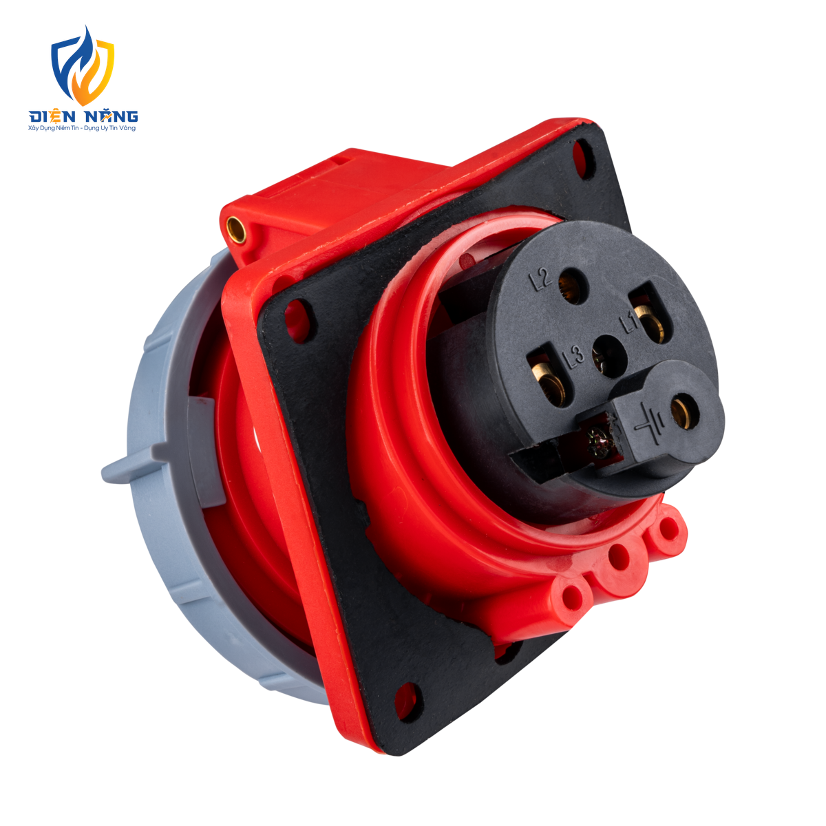 Ổ cắm loại cố định bắt trên bảng điện xéo 4 cực, 32A, IP67 mã MPN-4242 - anh 2
