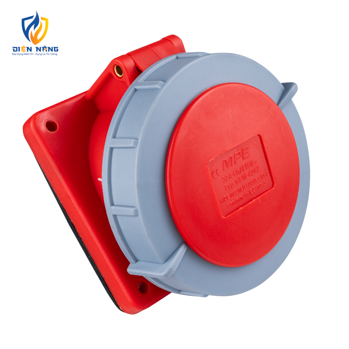 Ổ cắm loại cố định bắt trên bảng điện xéo 4 cực, 32A, IP67 mã MPN-4242 - anh 3