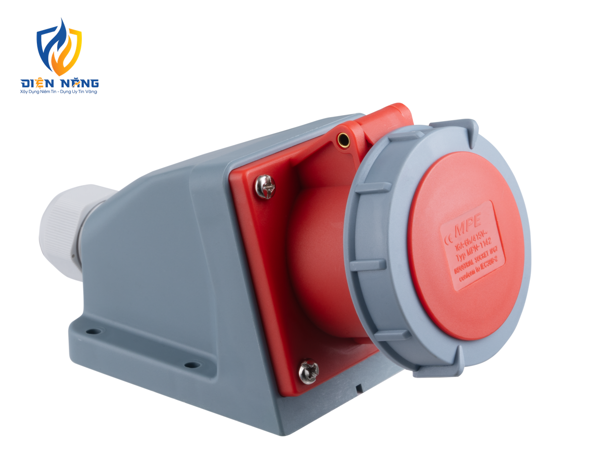 Ổ cắm cố định bắt trên tường 4 cực, 16A, IP67 mã MPN-1142 - anh 2