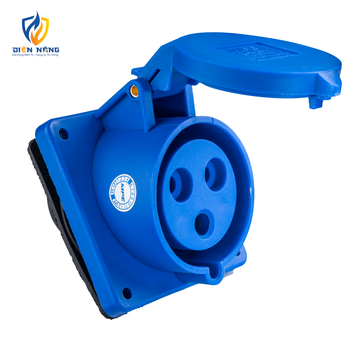 Ổ cắm loại cố định bắt trên bảng điện xéo 3 cực, 32A, IP44 mã MPN-423
