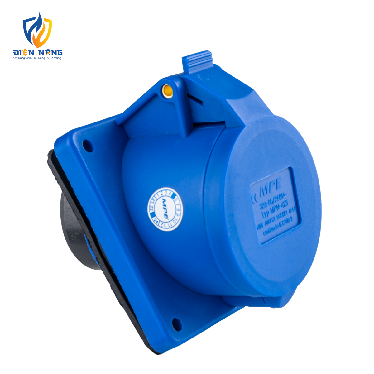 Ổ cắm loại cố định bắt trên bảng điện xéo 3 cực, 32A, IP44 mã MPN-423 - anh 3