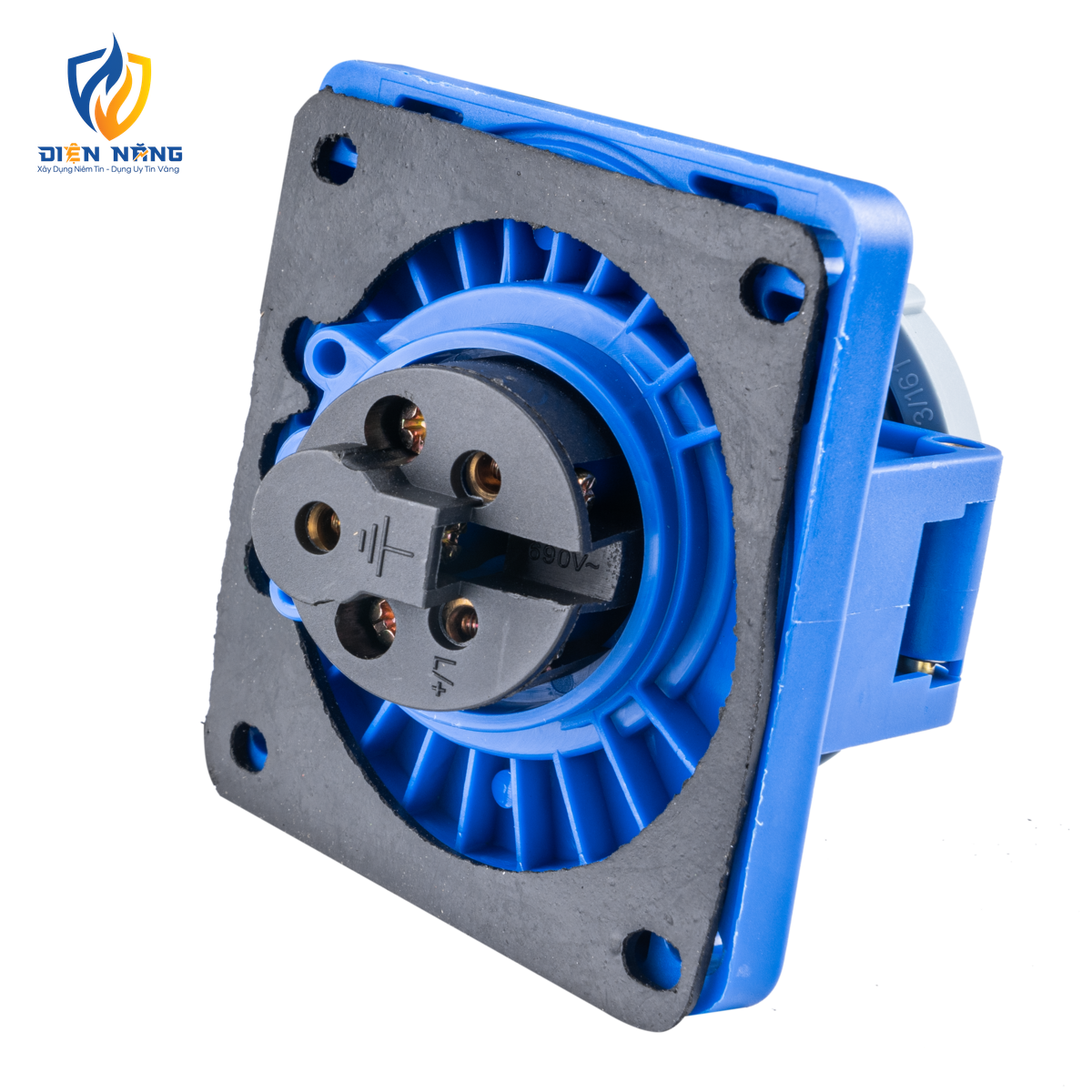 Ổ cắm loại cố định bắt trên bảng điện xéo 3 cực, 16A, IP67 mã MPN-4132 - anh 3