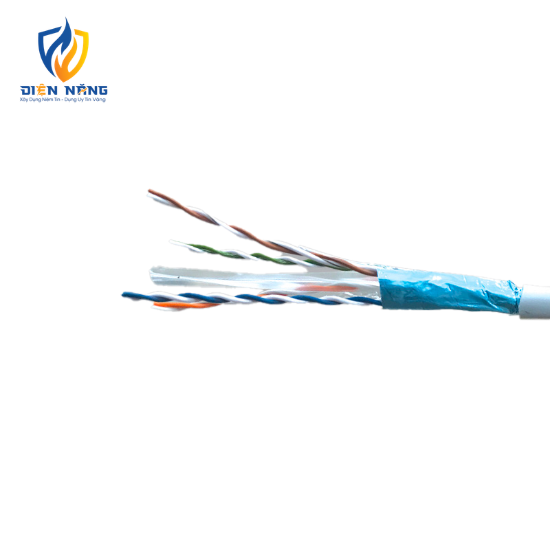 Cáp mạng FPT 4 đôi có giáp bạc và lõi nhựa chữ thập chống nhiễu mã CAT6E-4P