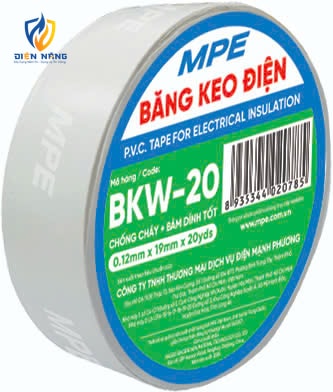 Băng keo điện màu trắng (chất liệu PVC