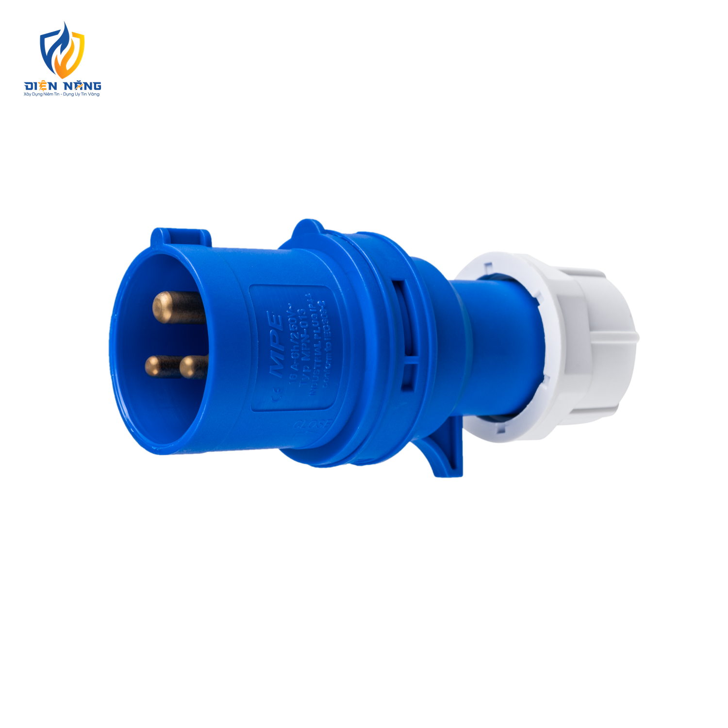 Phích cắm loại di động có kẹp giữ dây 3 cực, 16A, IP44 mã MPN-013
