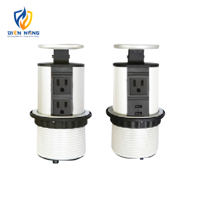 Ổ cắm âm bàn 3 ổ cắm ba chấu, cắm từ 2 phía TBS4