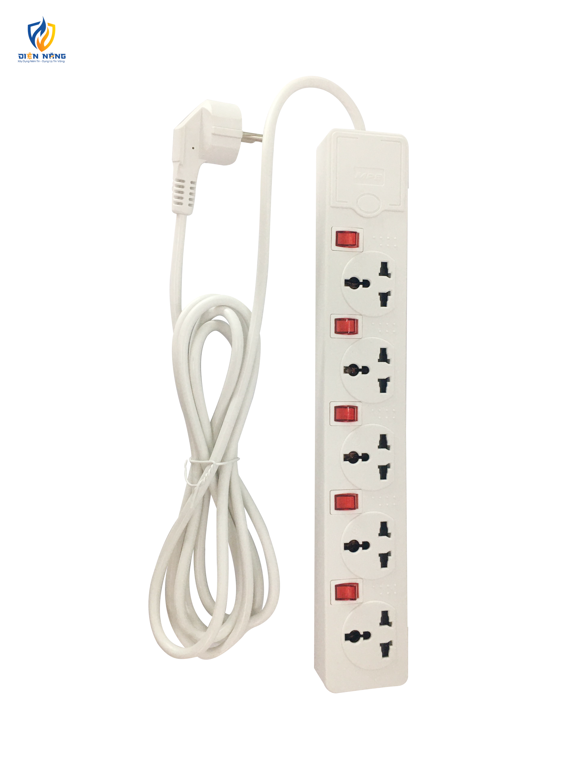 Ổ cắm di động 5 ổ cắm đơn đa năng AM5S màu trắng