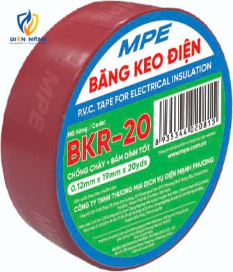 Băng keo điện màu đỏ (chất liệu PVC
