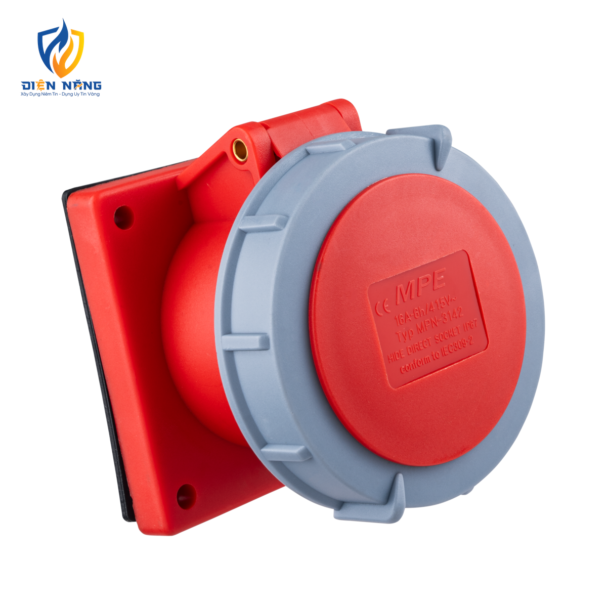 Ổ cắm loại cố định bắt trên bảng điện 4 cực, 16A, IP67 mã MPN-3142 - anh 2