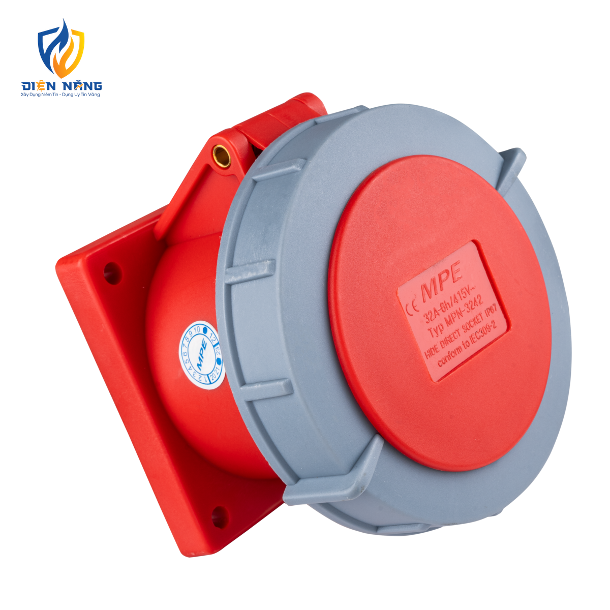 Ổ cắm loại cố định bắt trên bảng điện 4 cực, 32A, IP67 mã MPN-3242 - anh 3
