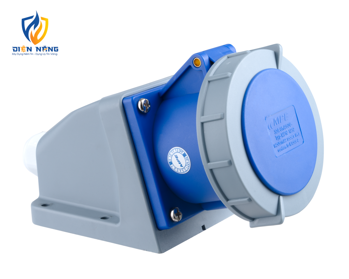 Ổ cắm cố định bắt trên tường 3 cực, 32A, IP67 mã MPN-1232 - anh 2