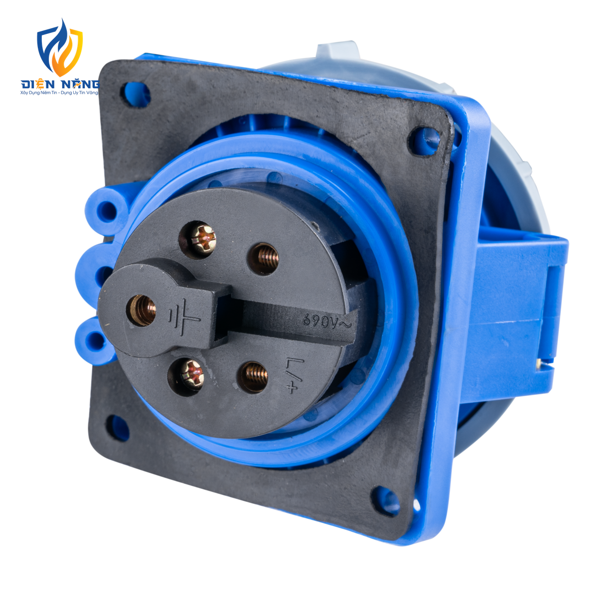 Ổ cắm loại cố định bắt trên bảng điện xéo 3 cực, 32A, IP67 mã MPN-4232 - anh 2