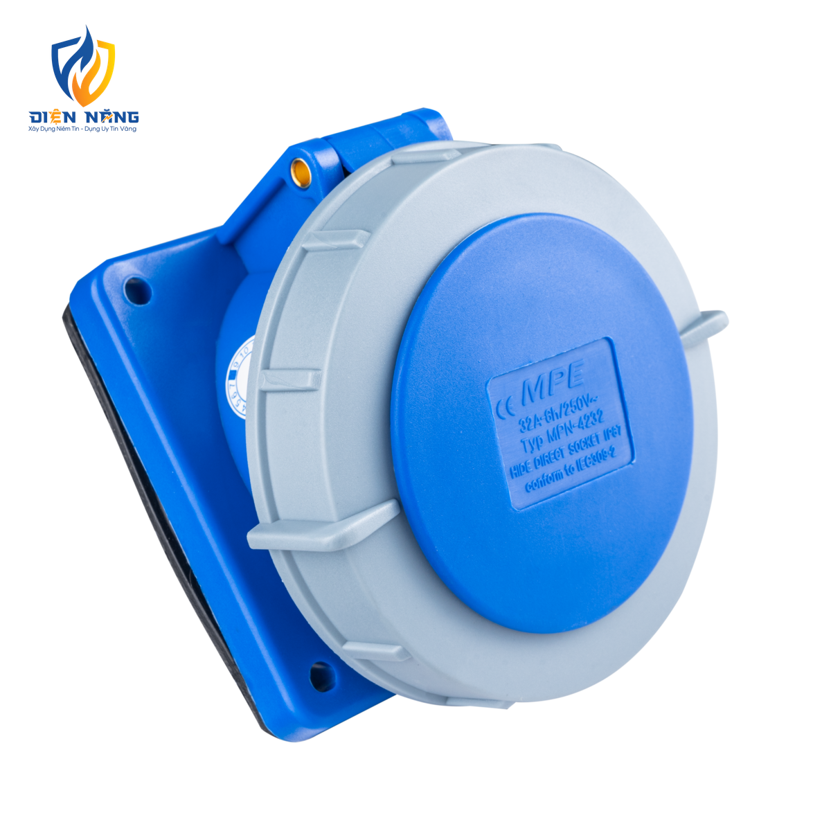 Ổ cắm loại cố định bắt trên bảng điện xéo 3 cực, 32A, IP67 mã MPN-4232 - anh 3