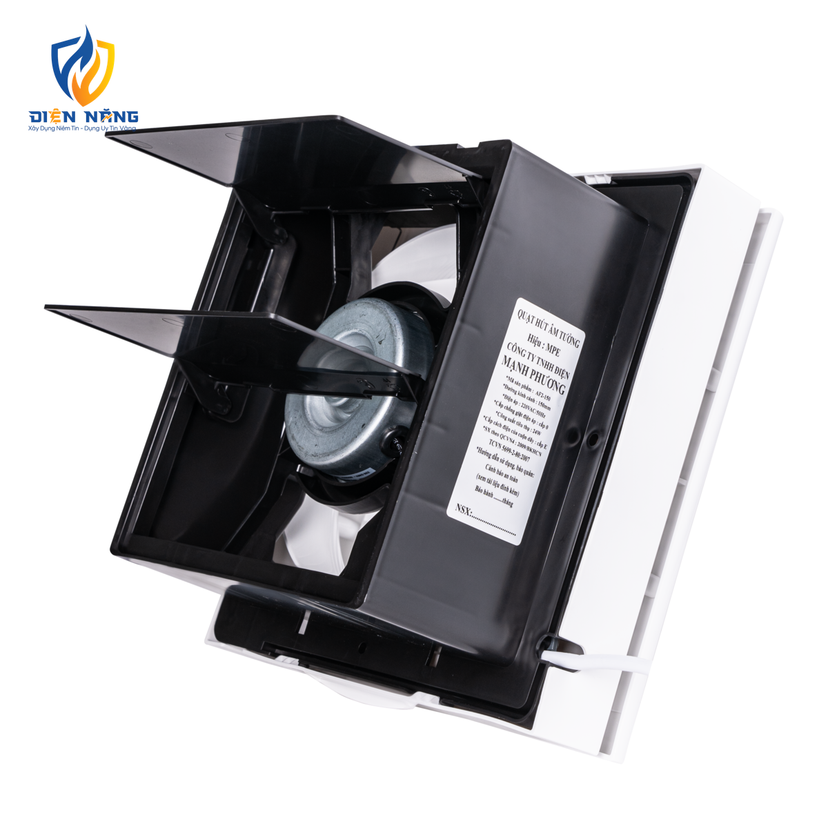 Quạt hút âm tường mô tơ bạc đạn, mặt vuông, đục lỗ tường 192mm mã AF2-150 - anh 3