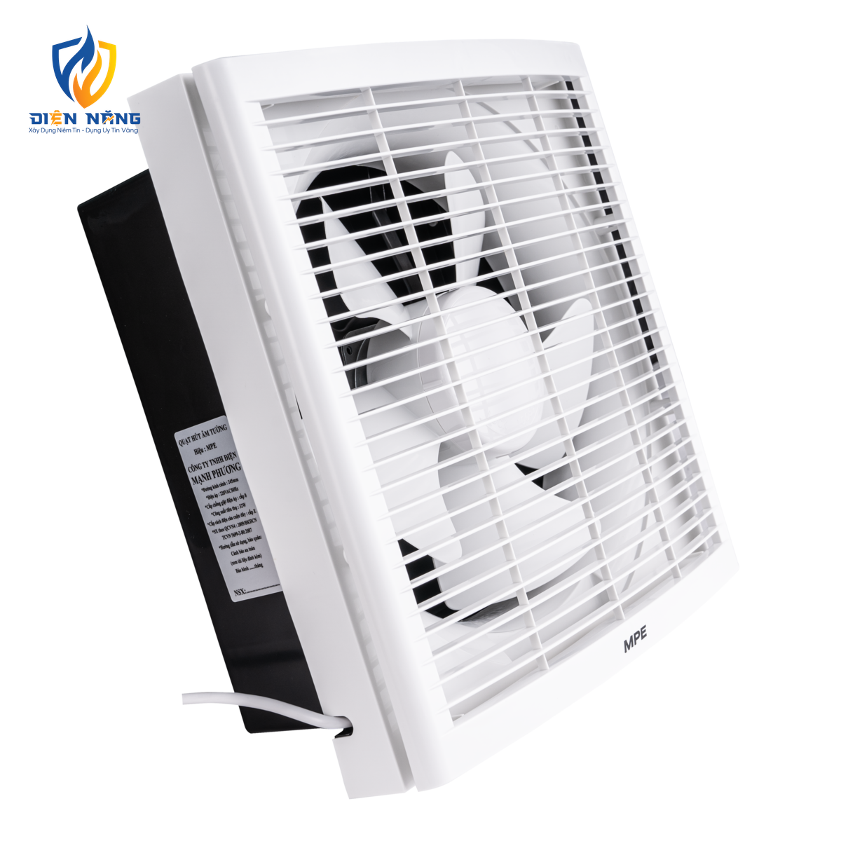 Quạt hút âm tường mô tơ bạc đạn, mặt vuông, đục lỗ tường 290mm mã AF2-250 - anh 2