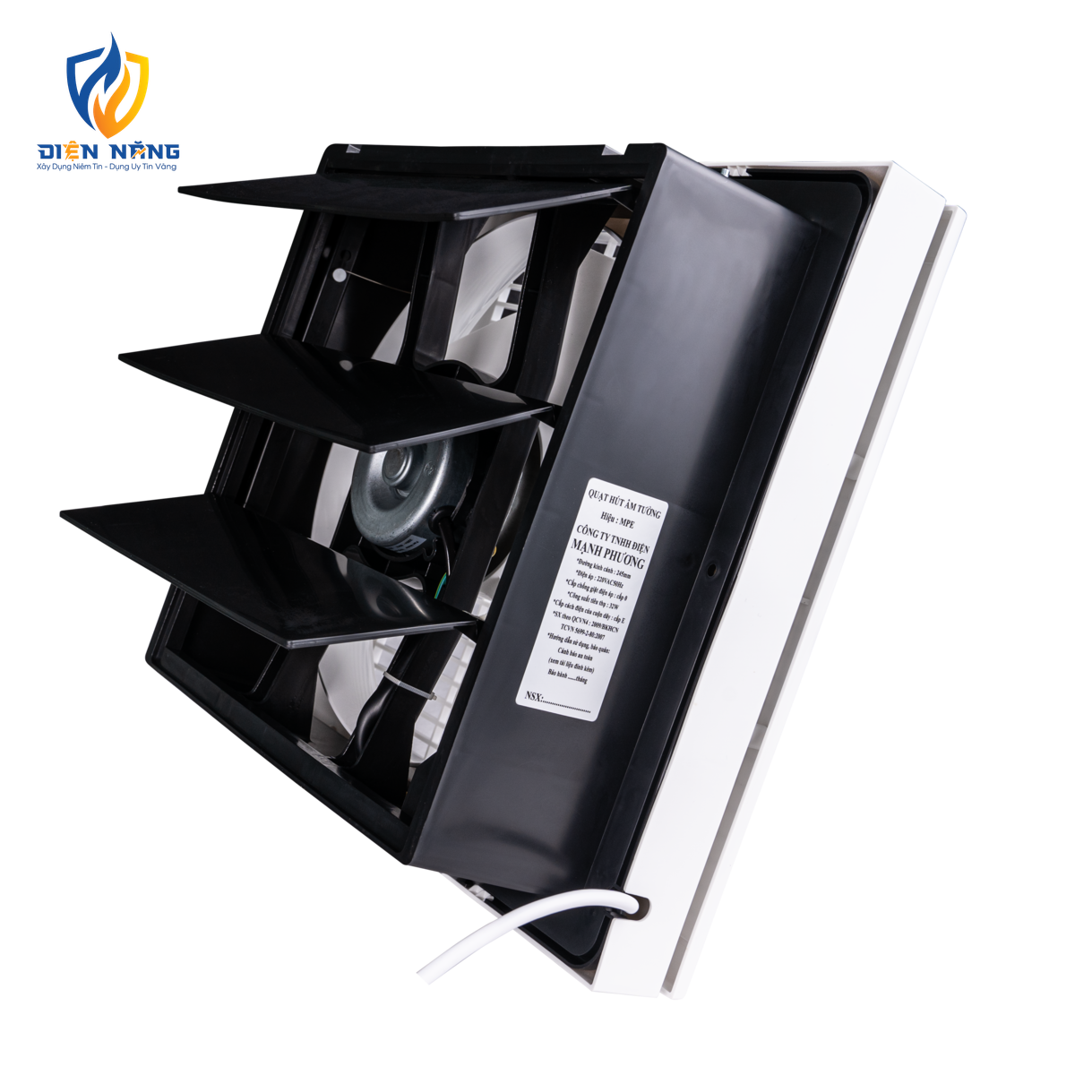 Quạt hút âm tường mô tơ bạc đạn, mặt vuông, đục lỗ tường 290mm mã AF2-250 - anh 3