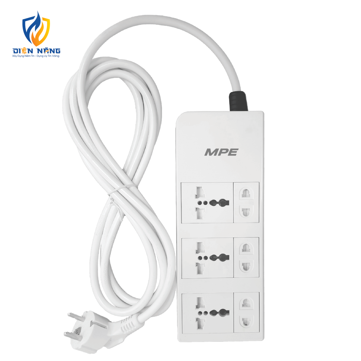 Ổ cắm di động 6 ổ cắm (đơn 2 chấu & đơn đa năng