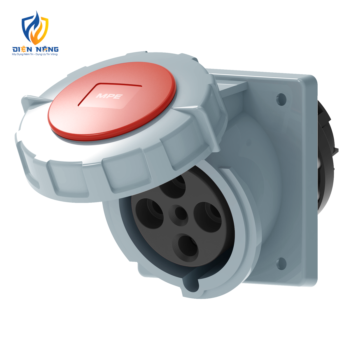 Ổ cắm loại cố định bắt trên bảng điện xéo 4 cực, 63A, IP67 mã MPN2-4342