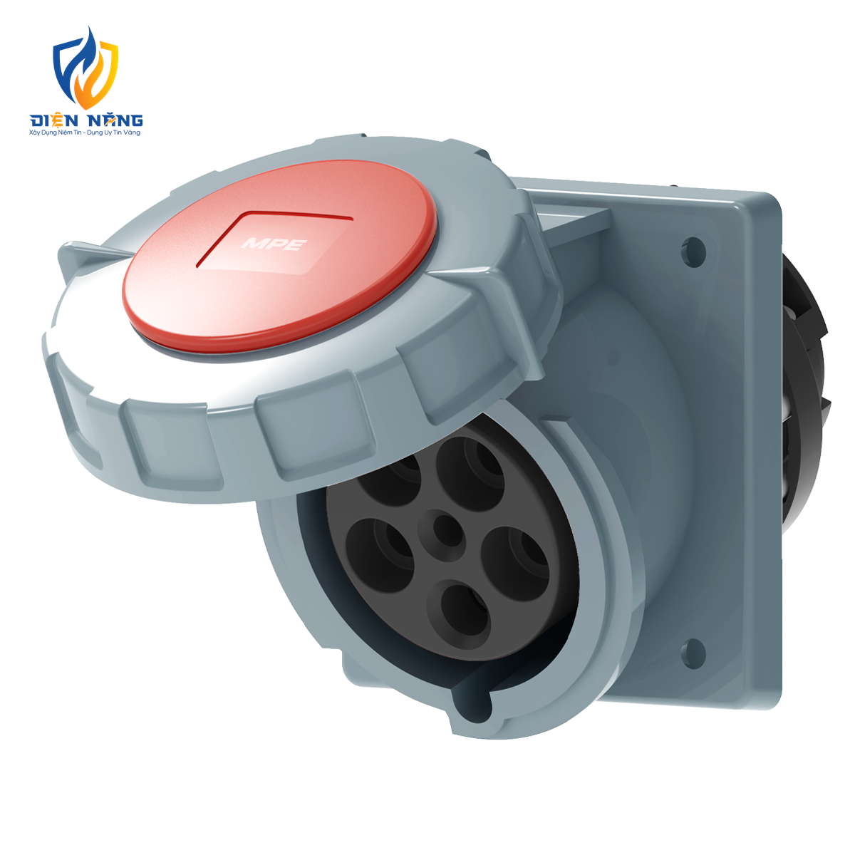 Ổ cắm loại cố định bắt trên bảng điện xéo 5 cực, 63A, IP67 mã MPN2-4352