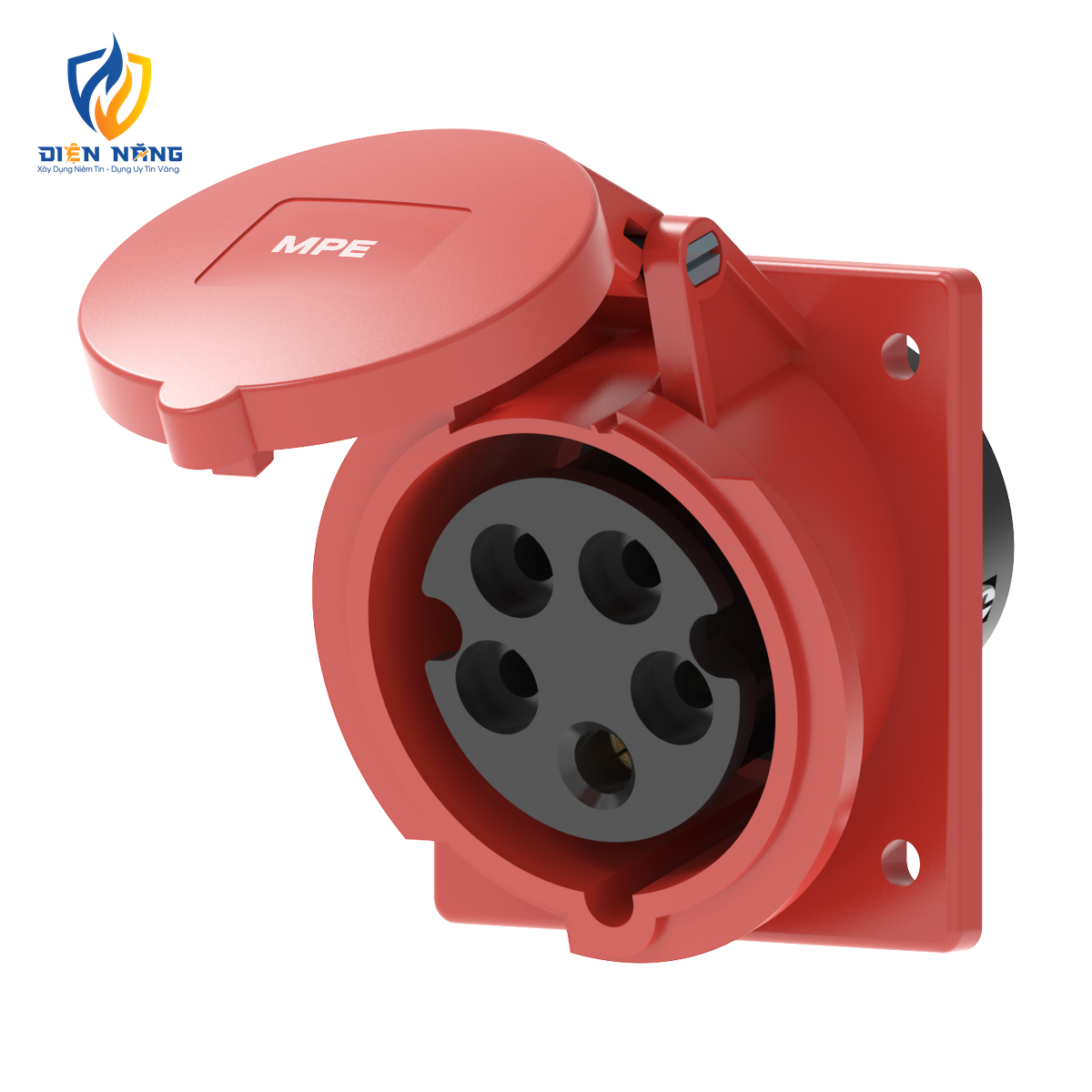 Ổ cắm loại cố định bắt trên bảng điện xéo 5 cực, 16A, IP44 mã MPN2-415