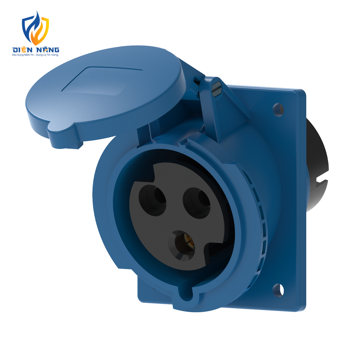 Ổ cắm loại cố định bắt trên bảng điện xéo 3 cực, 32A, IP44 mã MPN2-423