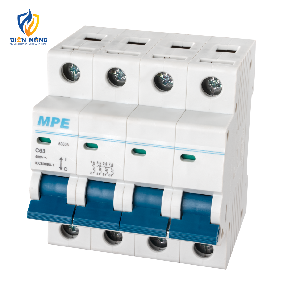 Cầu dao tự động MCB 4 cực, 63A, 6kA mã MP6-C463 - anh 2
