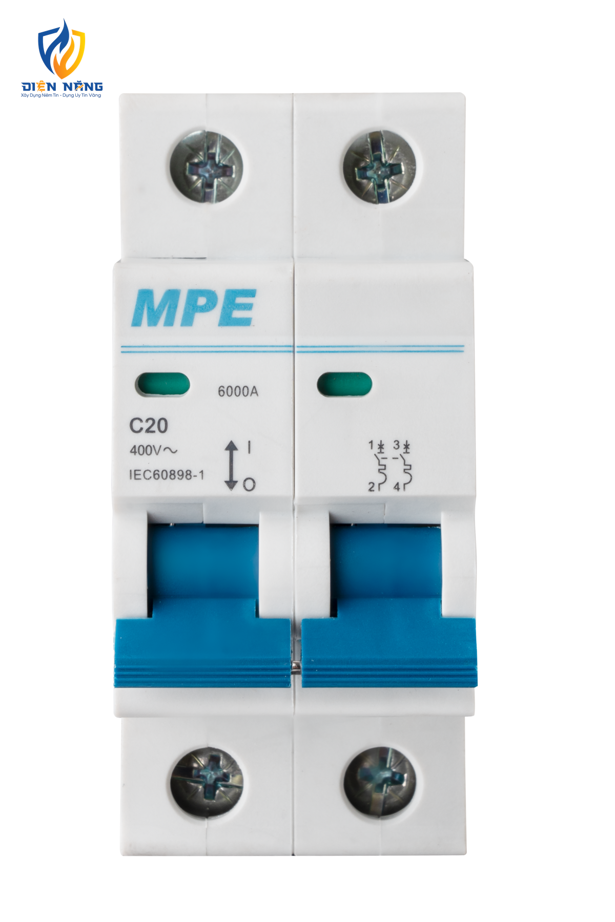 Cầu dao tự động MCB 2 cực, 20A, 6kA mã MP6-C220