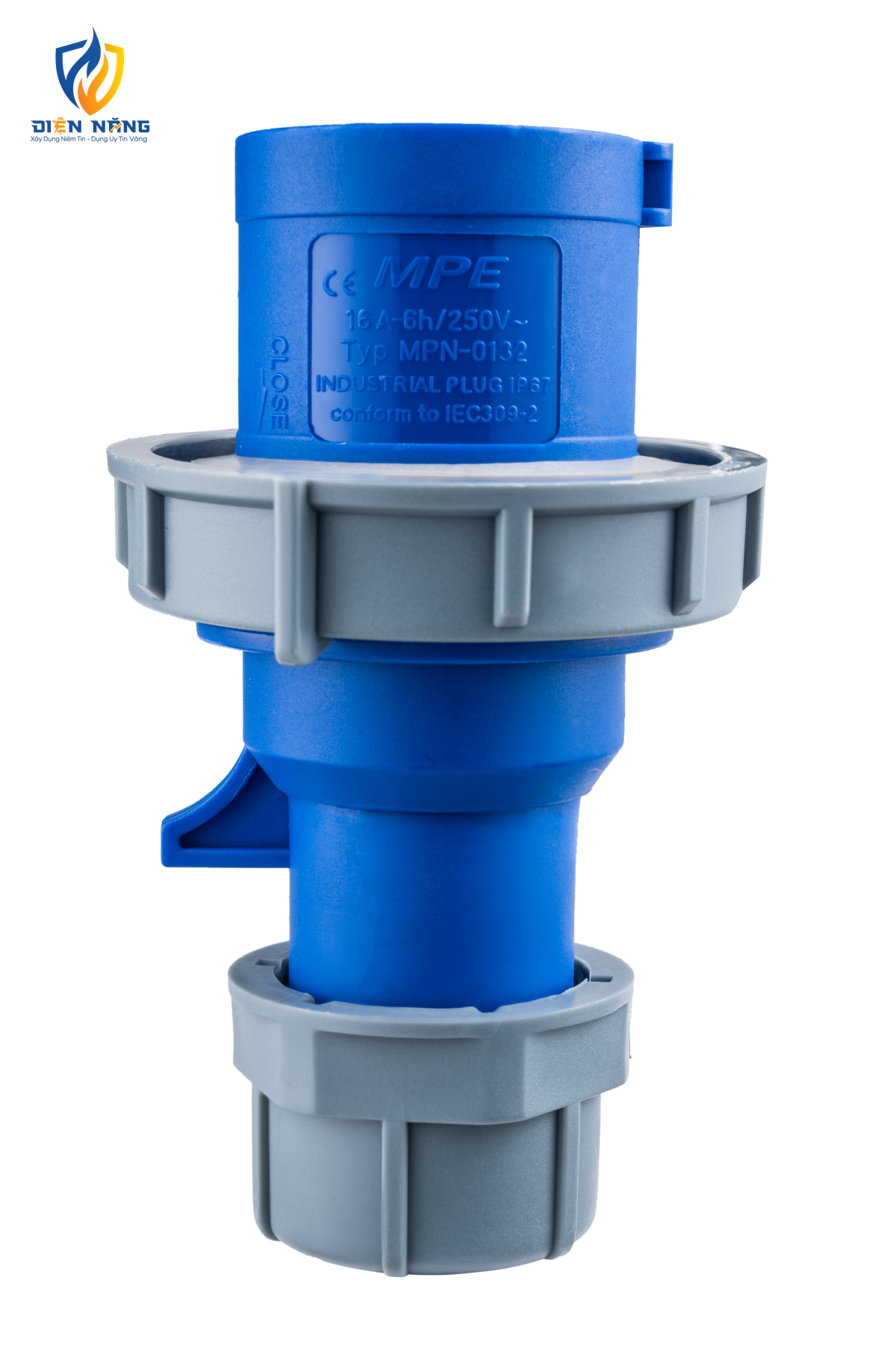 Phích cắm loại di động có kẹp giữ dây 3 cực, 16A, IP67 mã MPN-0132 - anh 2