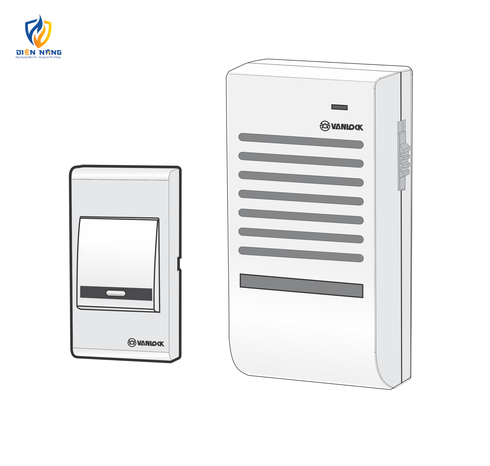 Chuông điện không dây 2 kiểu âm 220V-50HZ F108