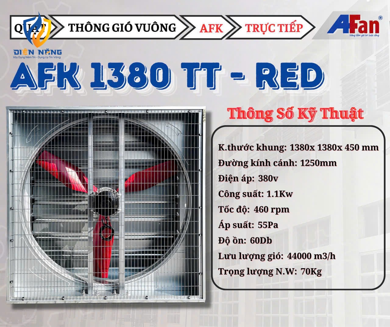 Quạt hút thông gió nhà xưởng trực tiếp AFan AFK1380TT - anh 2